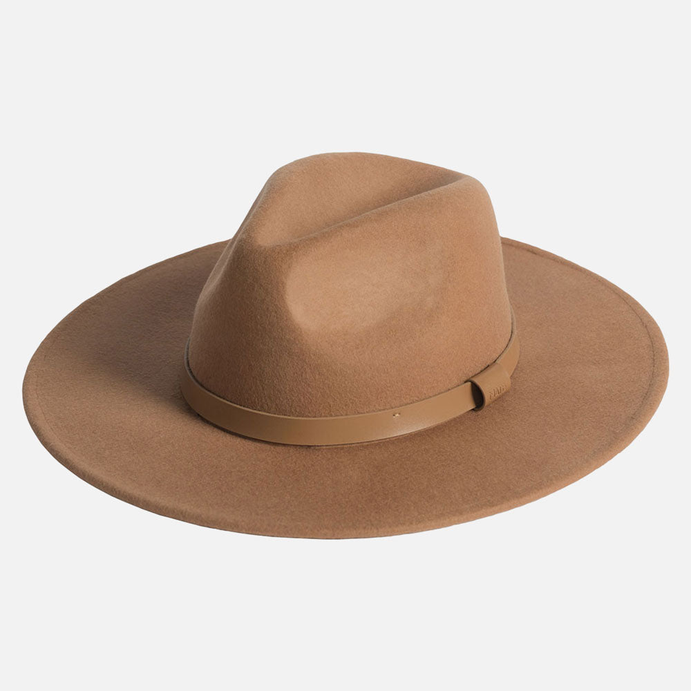 brown wide brim fedora hat